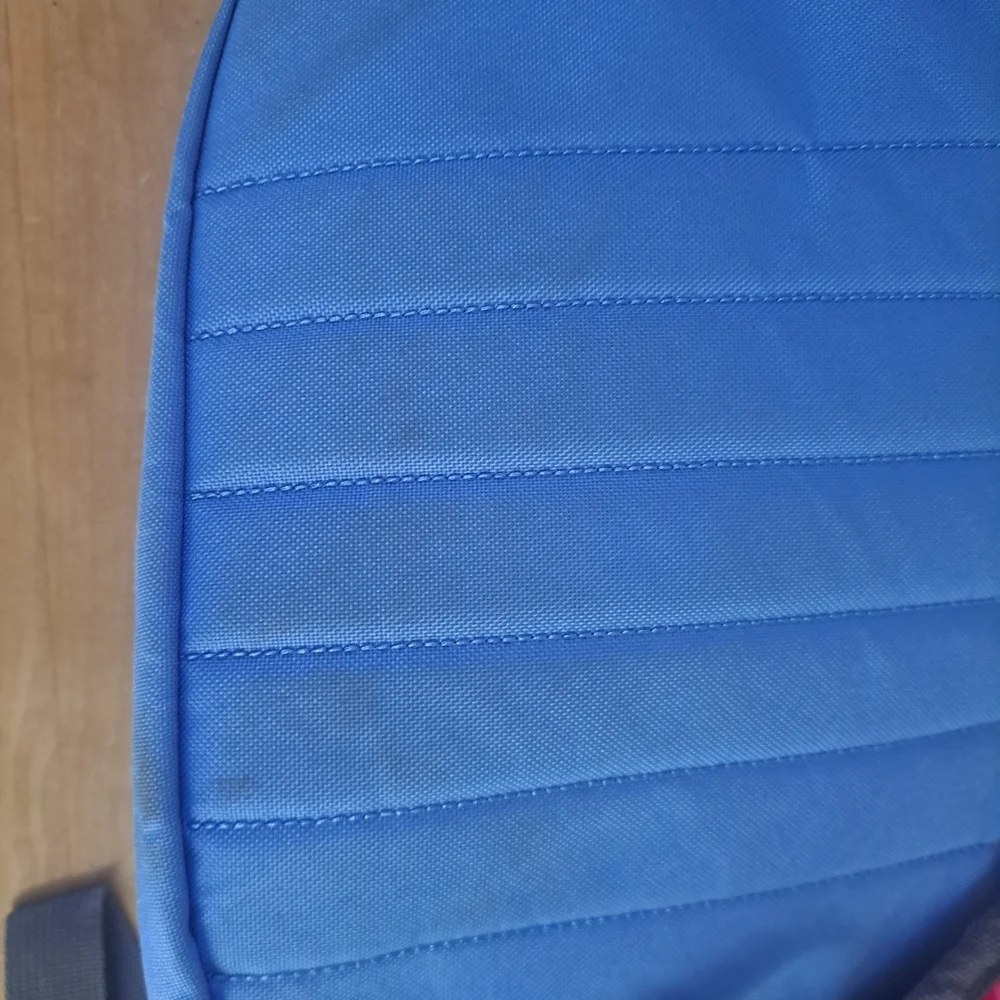 Adidas Pink & Blue Striped Backpack